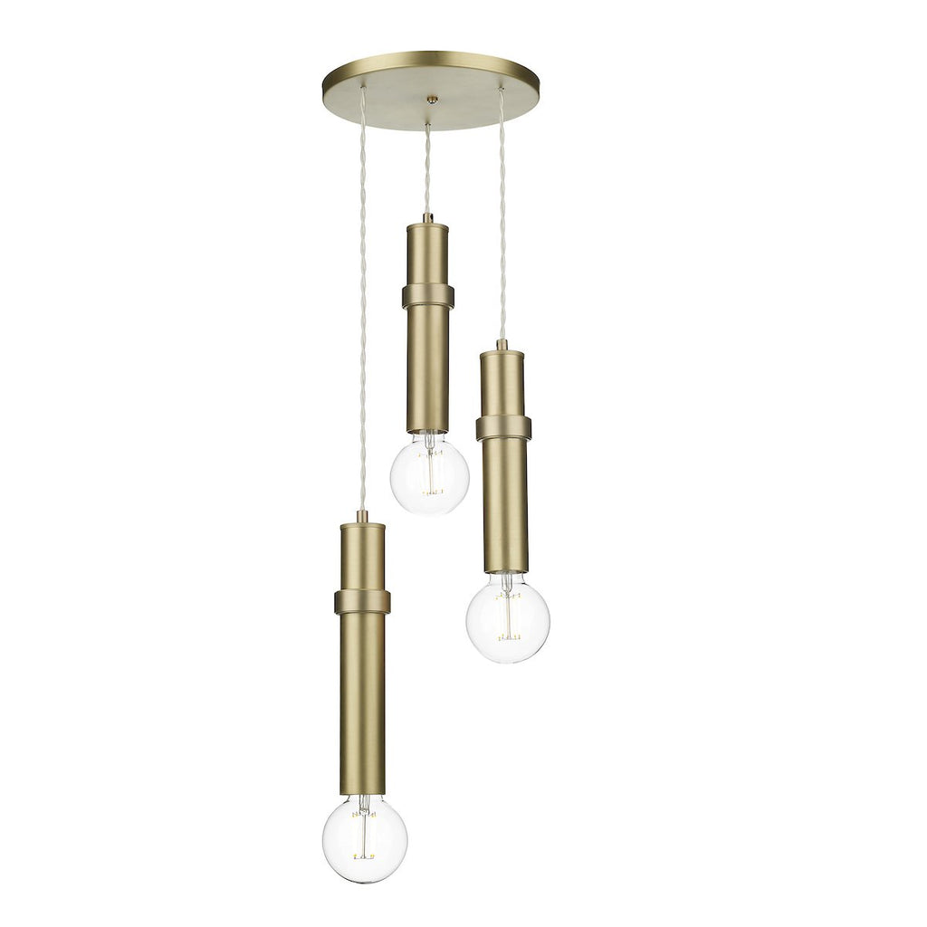 Adling 3 Light Pendant in Butter Brass by David Hunt Lighting