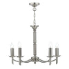 Ambassador 5 Light Dual Mount Pendant Satin Chrome by Dar Lighting