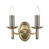 Ambassador Double Wall Light Antique Brass by Dar Lighting