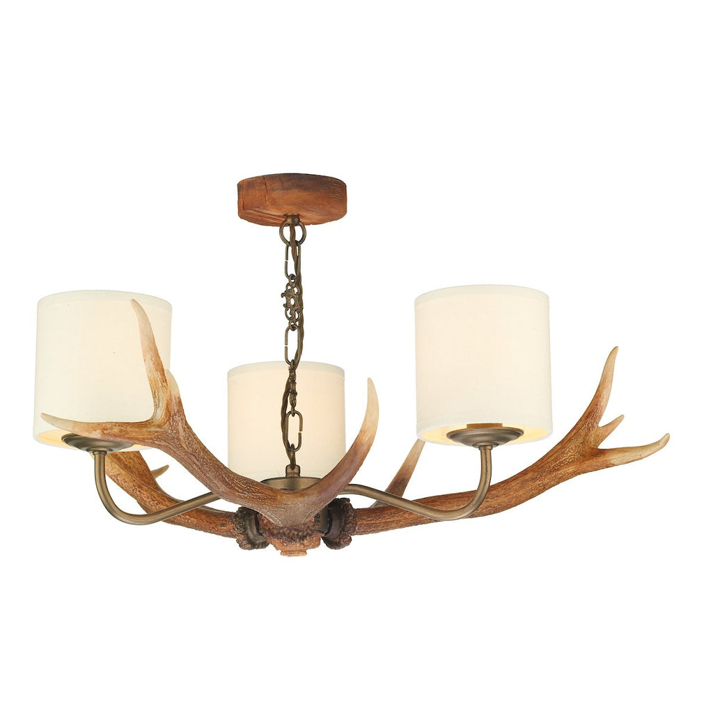 Antler 3 Light Pendant complete with Shades by David Hunt Lighting