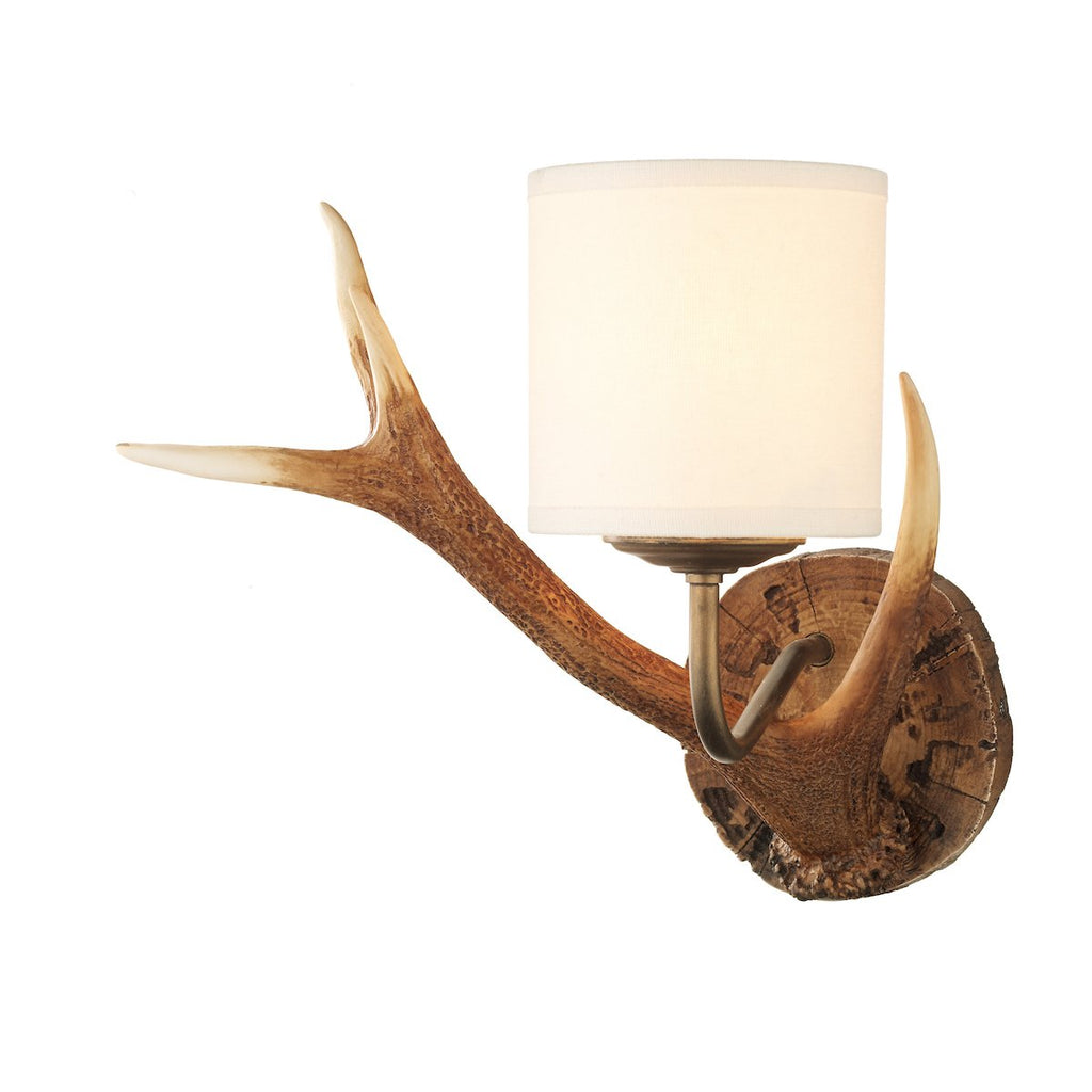 Antler Wall Light Small complete with Shade by David Hunt Lighting