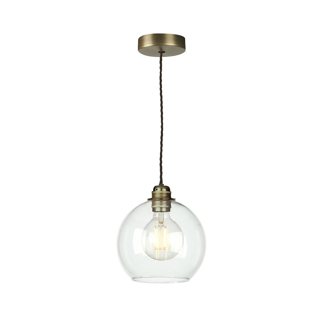 Apollo 1 Light Pendant in Antique Brass by David Hunt Lighting