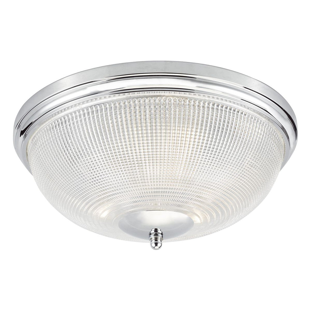 Arbor 3lt Flush Polished Chrome & Glass IP44 by Dar Lighting