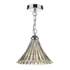 Ardeche 1 Light Fluted Glass Pendant Polished Chrome by Dar Lighting