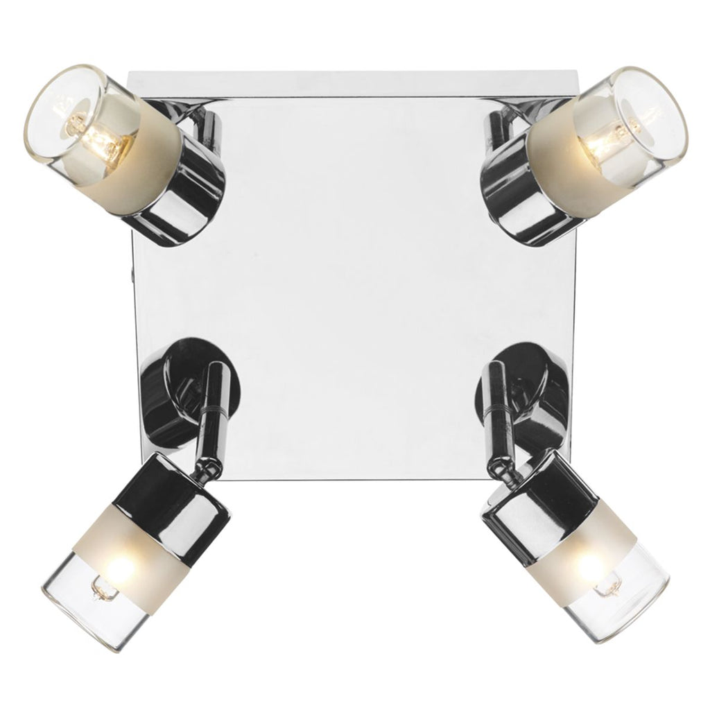 Artemis 4 Light Plate Polished Chrome IP44 by Dar Lighting