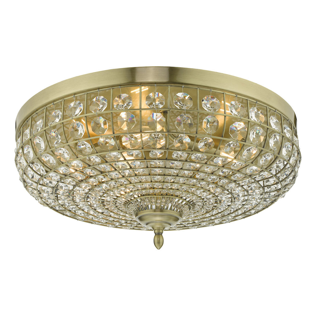 dar-lighting-asmara-5-light-flush-antique-brass-crystal