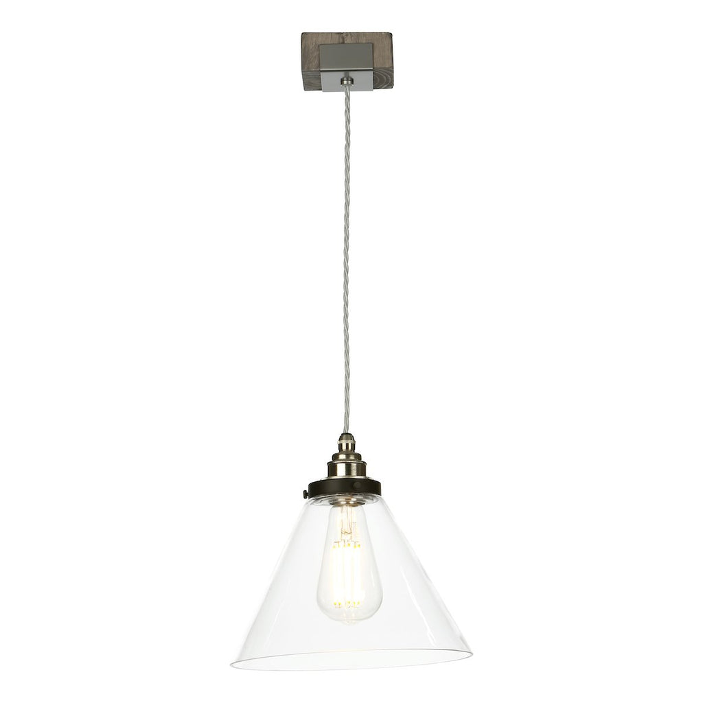 ASPEN Single Pendant with silver birch effect by David Hunt Lighting