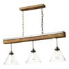 Aspen 3 Light Pendant Natural Wood effect by David Hunt Lighting