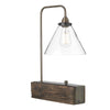 Aspen Single Table Lamp in Wood effect by David Hunt Lighting