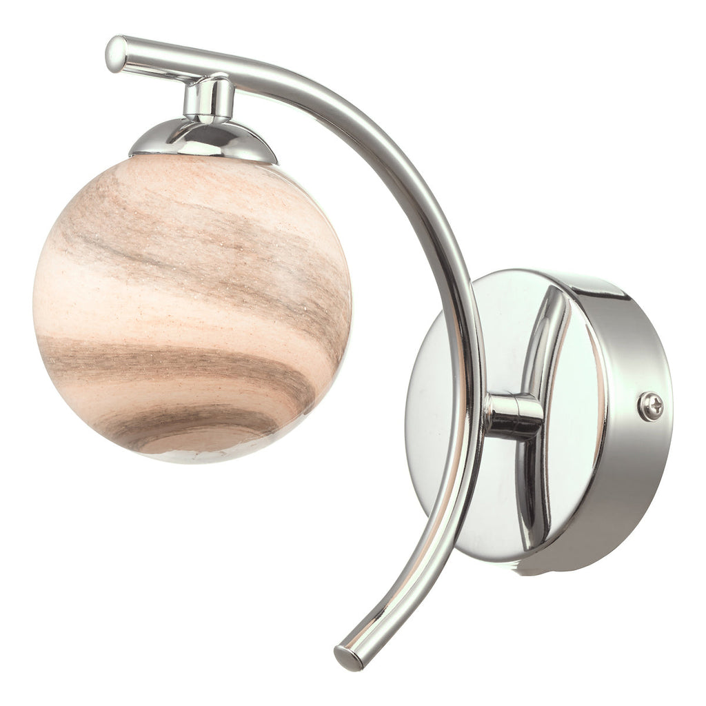 dar-lighting-atiya-wall-light-polished-chrome-with-planet-style-glass