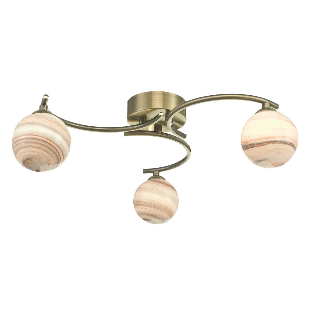 dar-lighting-atiya-3-light-semi-flush-antique-brass-with-planet-style-glass