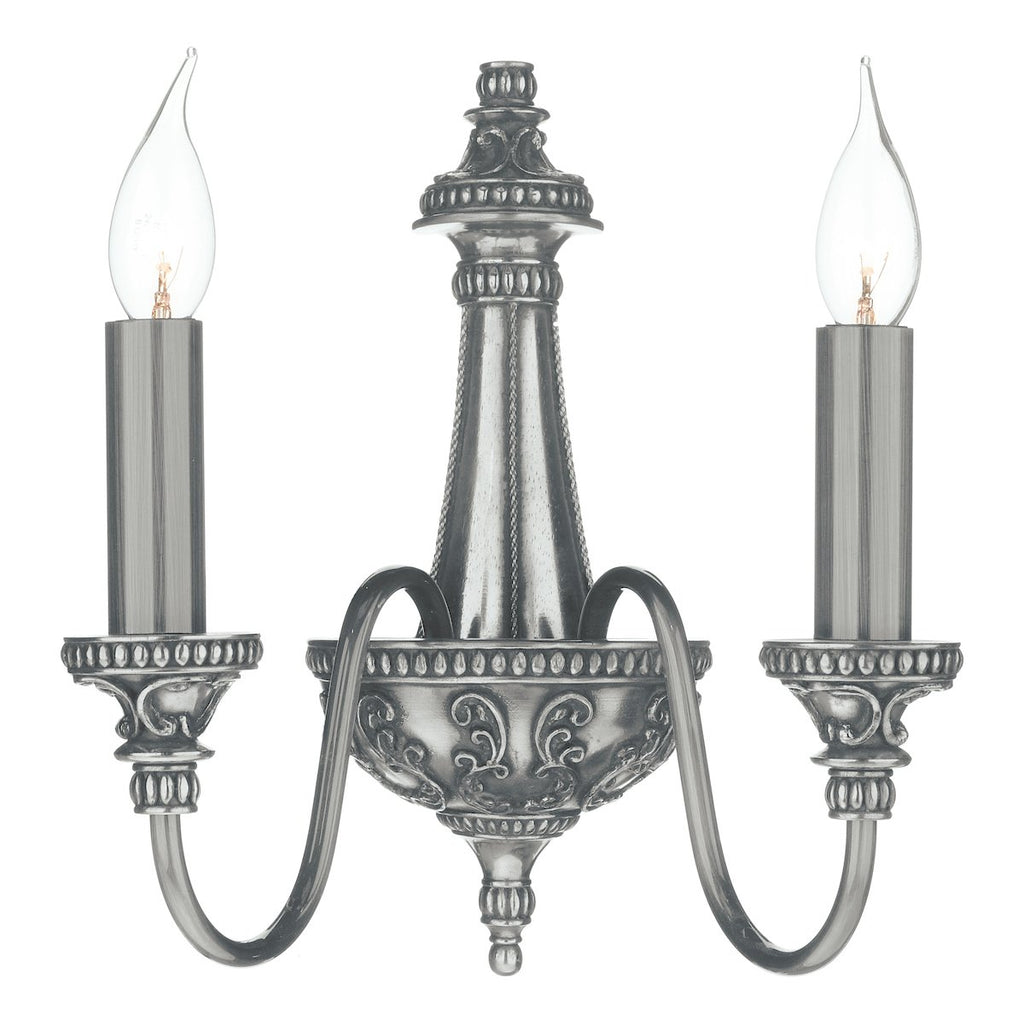 Bailey Double wall light in Pewter by David Hunt Lighting