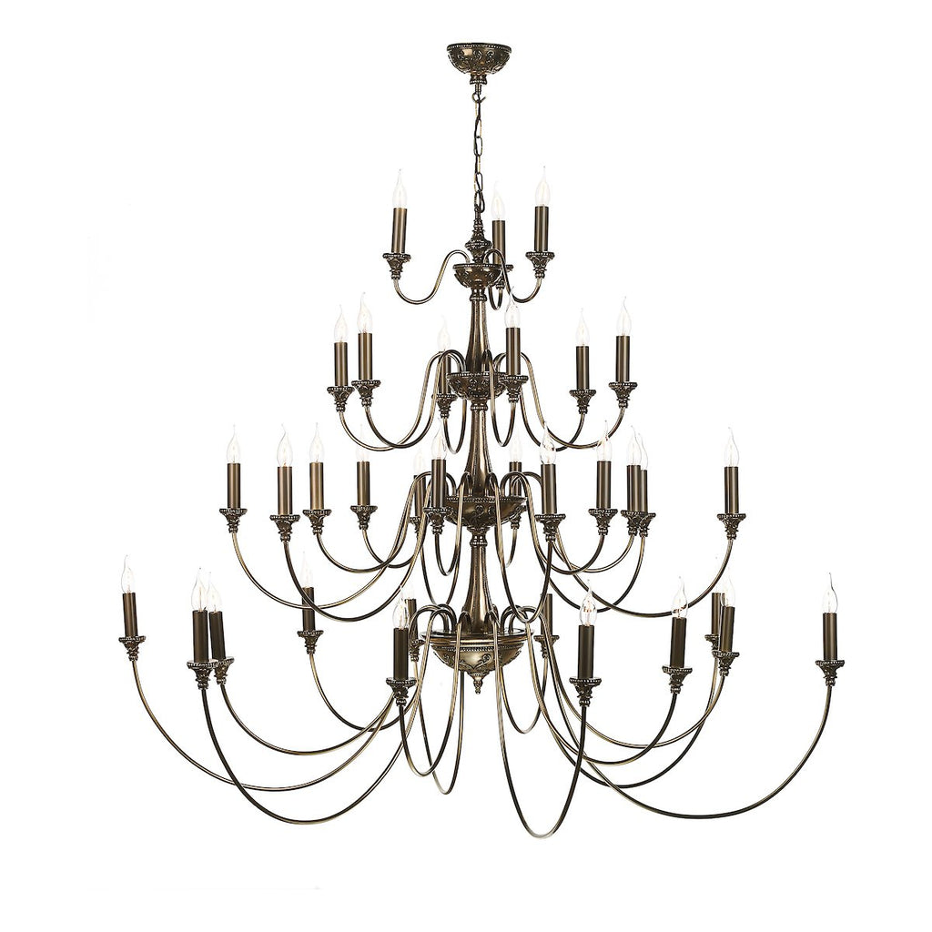 Bailey 33 Light Chandelier Bronze by David Hunt Lighting