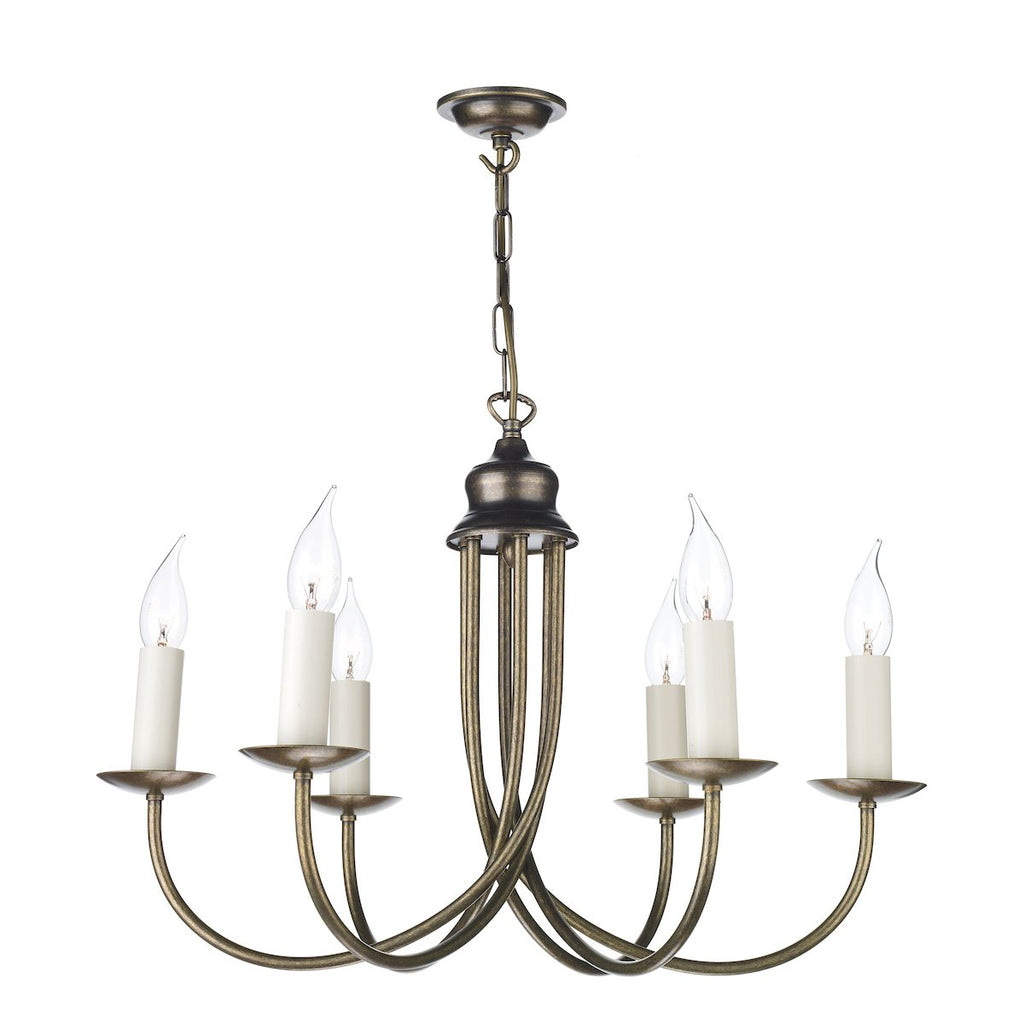 Bermuda 6 Light Pendant Aged Brass by David Hunt Lighting