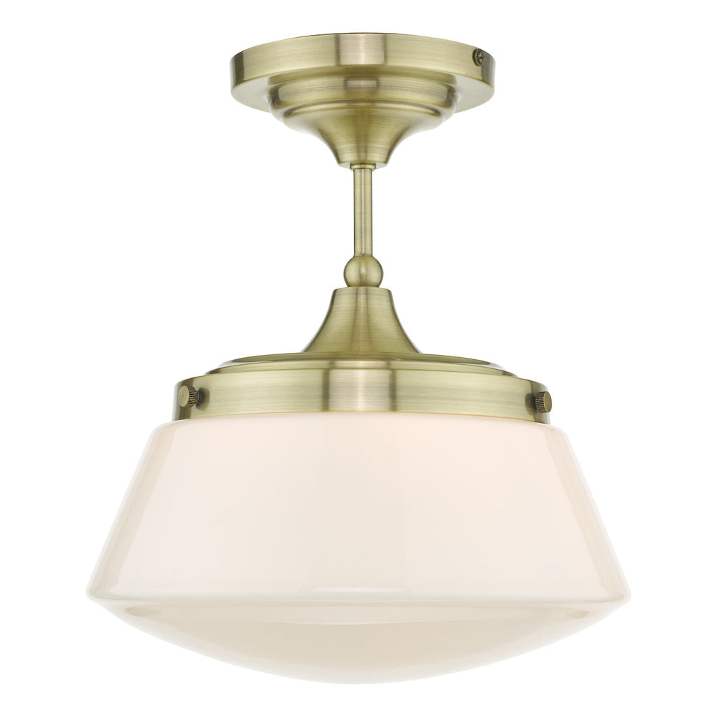 dar-lighting-caden-semi-flush-antique-brass-opal-glass-ip44