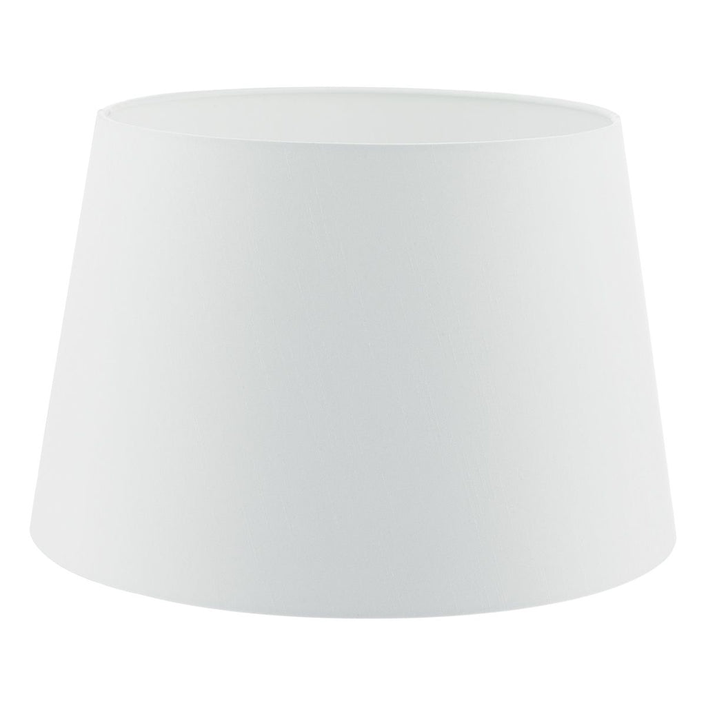 Cezanne 40cm White Faux Silk Tapered Drum by Dar Lighting