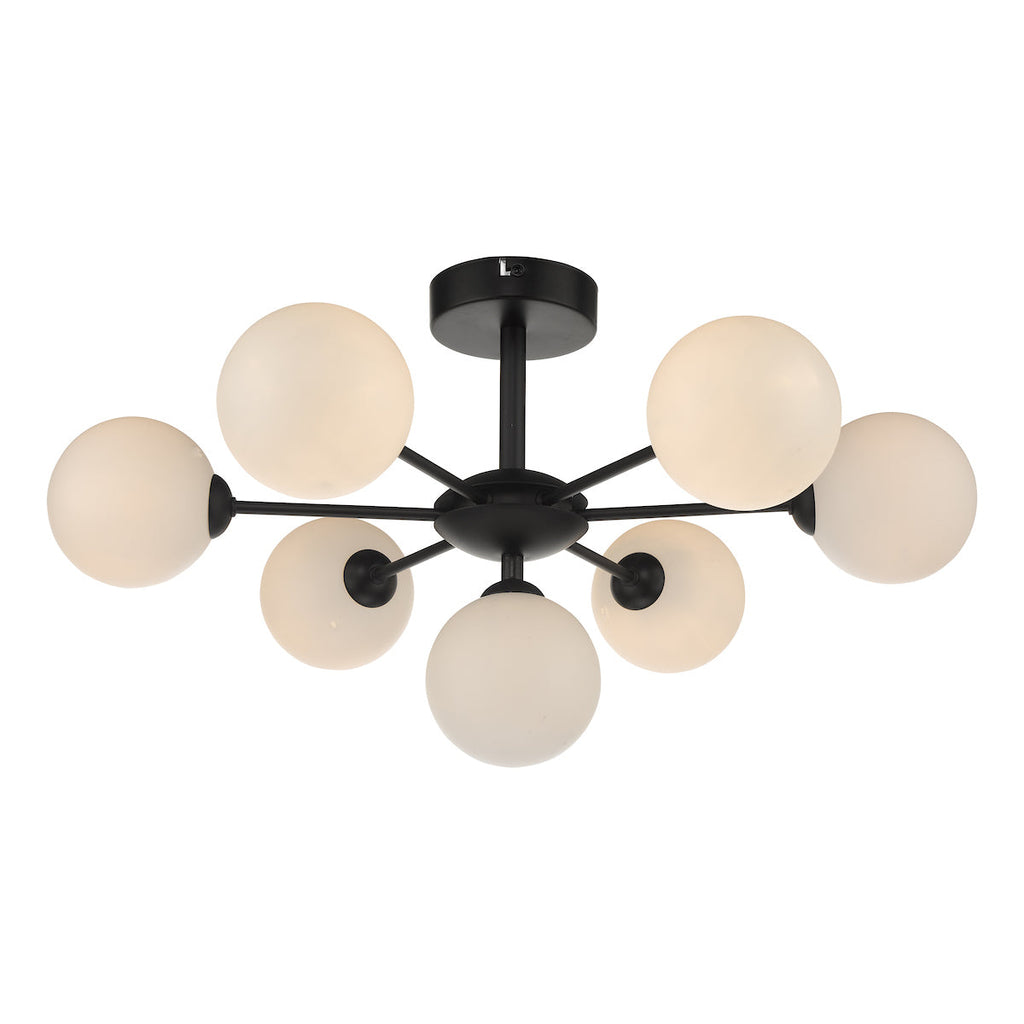 dar-lighting-cohen-7-light-semi-flush-matt-black-opal-glass