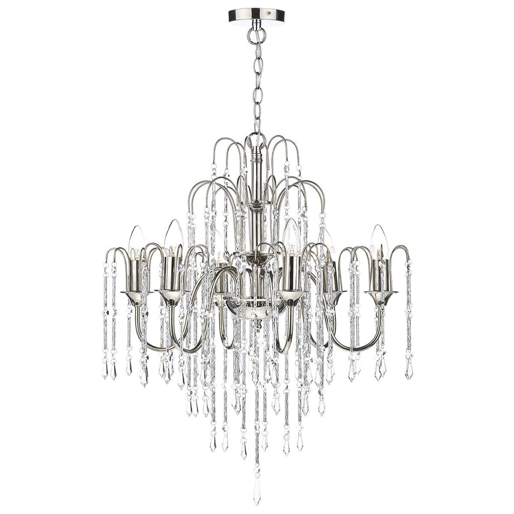 Daniella 6 Light Pendant Dual Mount Polished Nickel by Dar Lighting