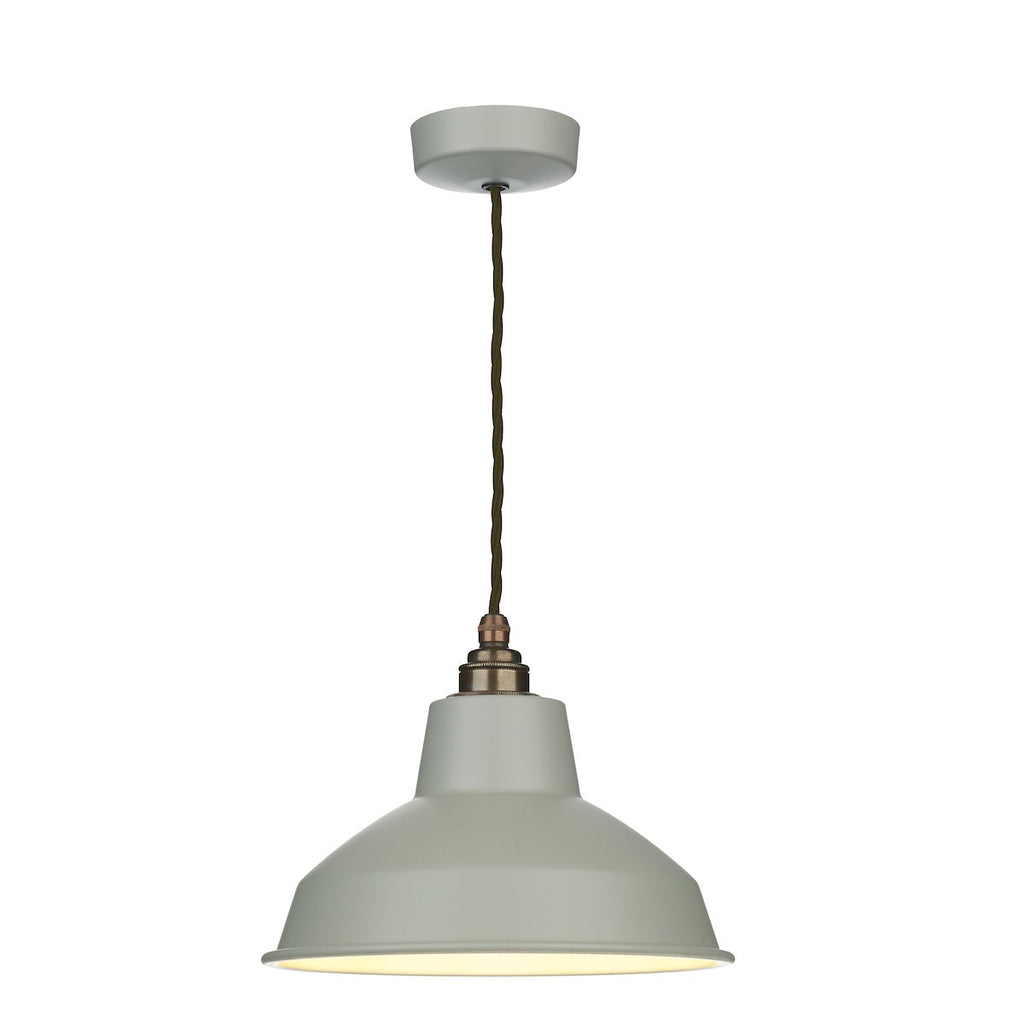 DEXTER Single pendant in powder grey by David Hunt Lighting