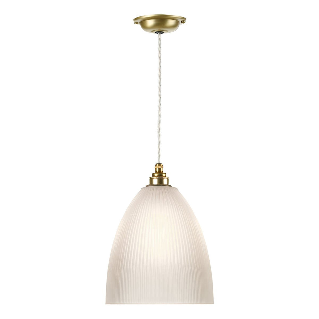 Duxford 1 Light Pendant Butter Brass complete with Glass by David Hunt Lighting