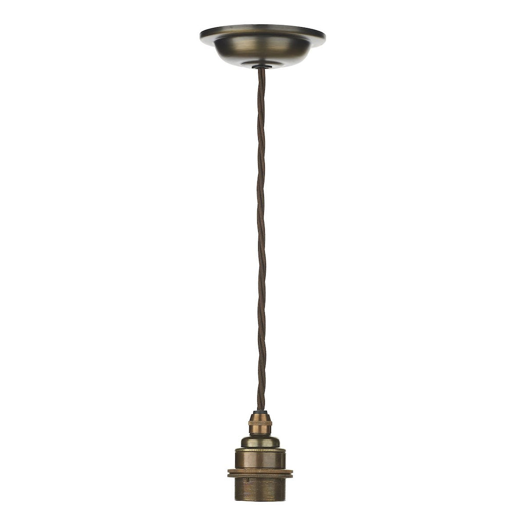 Duxford 1 Light Suspension Antique Brass by David Hunt Lighting