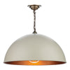 Ealing 1 Light Large Pendant in Cotswold cream with Antique brass inner by David Hunt Lighting