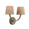 EARL 2 light wall light in antique brass  by David Hunt Lighting