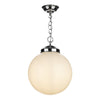 Fairfax 1 Light Pendant in Chrome comes with opal glass by David Hunt Lighting