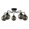 dar-lighting-feya-5-light-semi-flush-ceiling-light-matt-black-smoked-glass