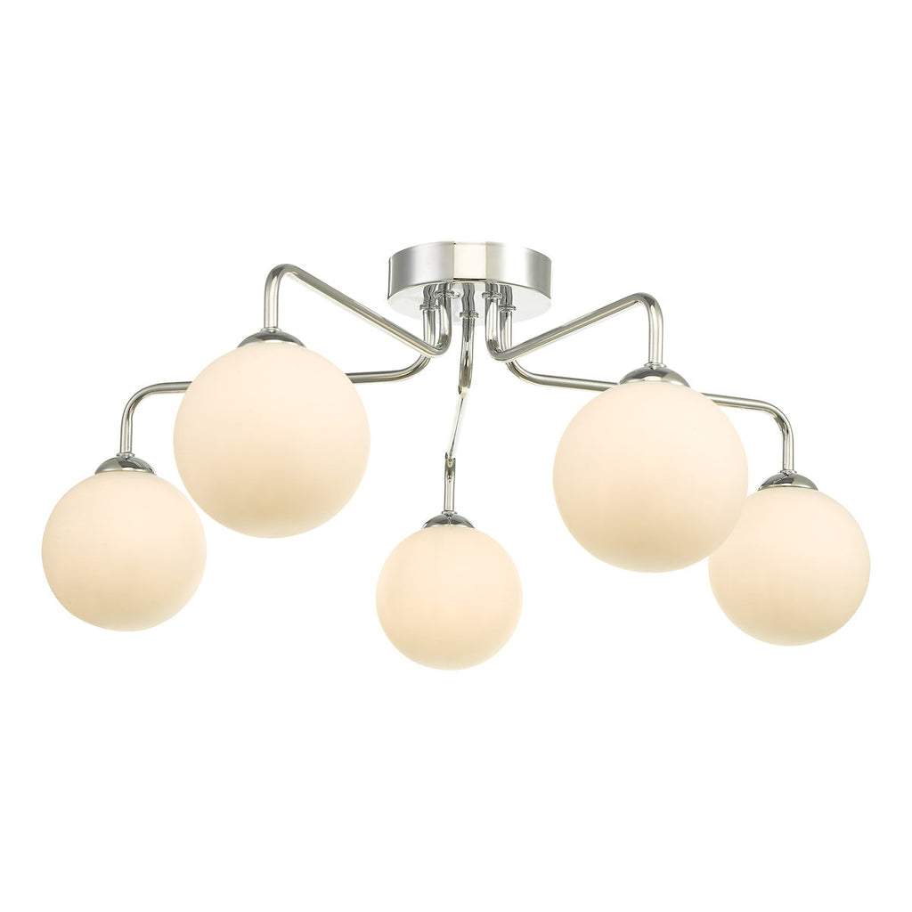 dar-lighting-feya-5-light-semi-flush-ceiling-light-polished-chrome-opal-glass