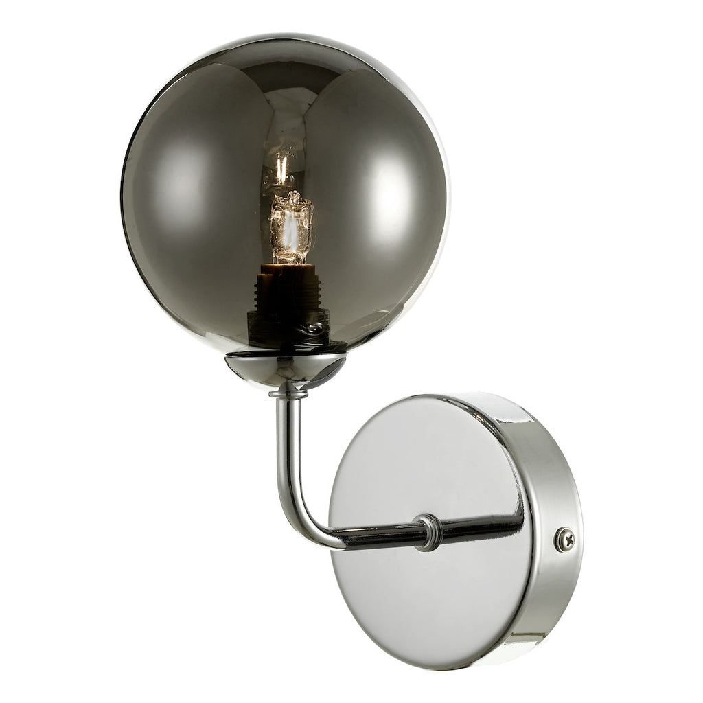 dar-lighting-feya-1-light-wall-light-polished-chrome-smoked-glass