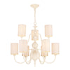 Flemish 9 Light Pendant in cream comes with shades by David Hunt Lighting