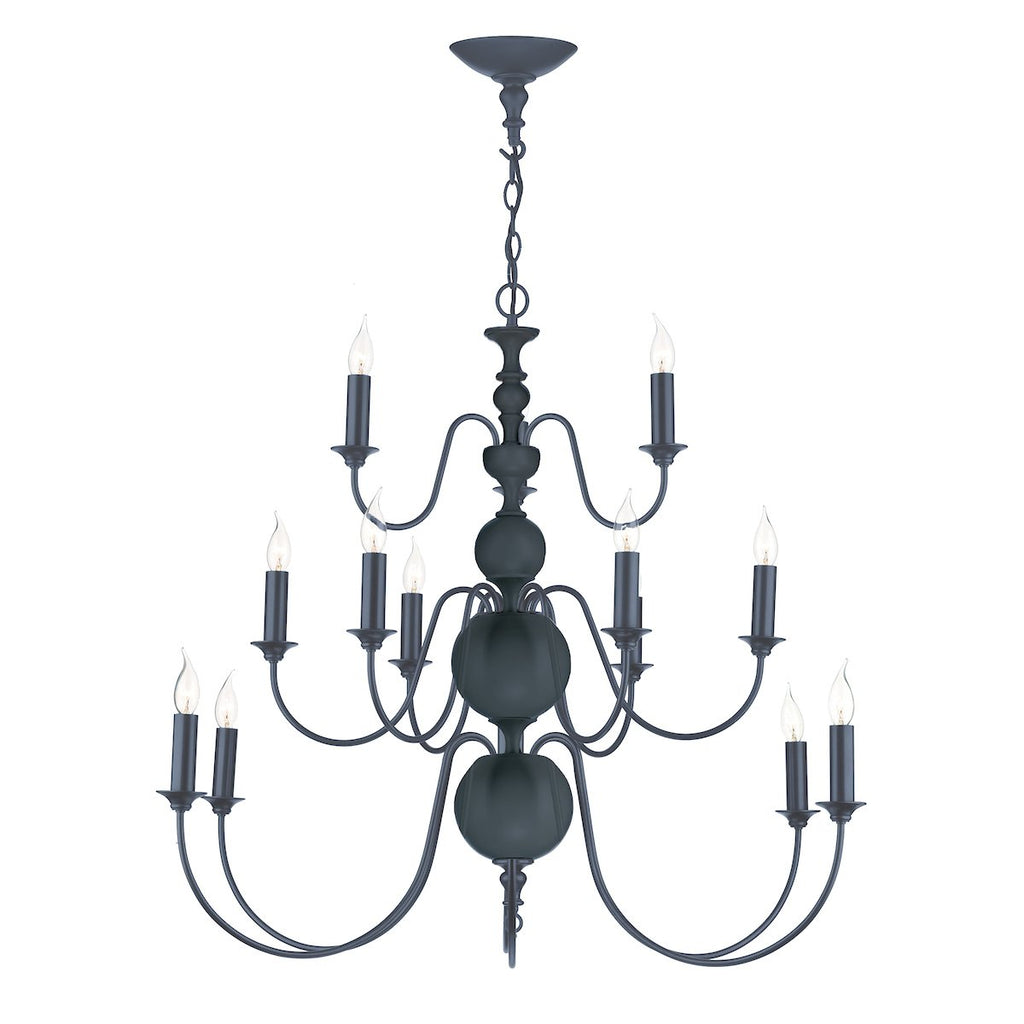 Flemish 15 Light Pendant Smoke Blue by David Hunt Lighting