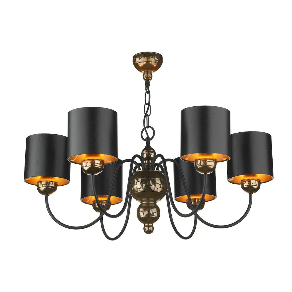 Garbo 6 Light Pendant Bronze complete with Black Bronze Shades by David Hunt Lighting