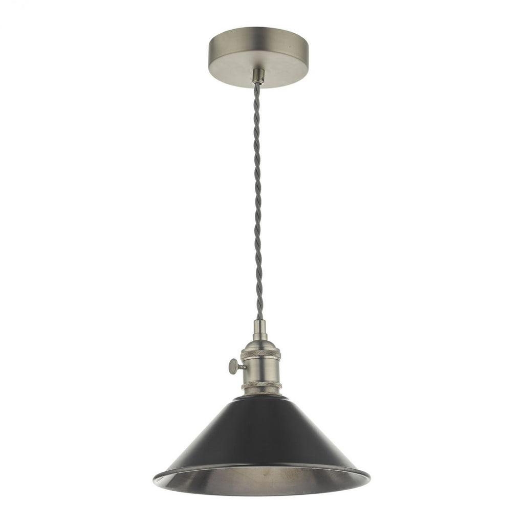 dar-lighting-hadano-1-light-pendant-antique-chrome-with-antique-pewter-shade