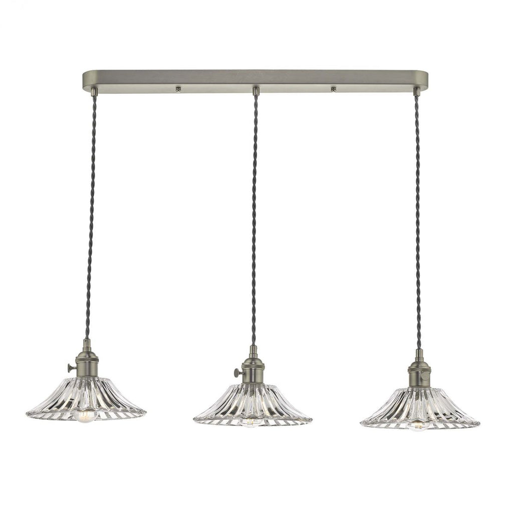 dar-lighting-hadano-3-light-suspension-antique-chrome-with-flared-glass-shades