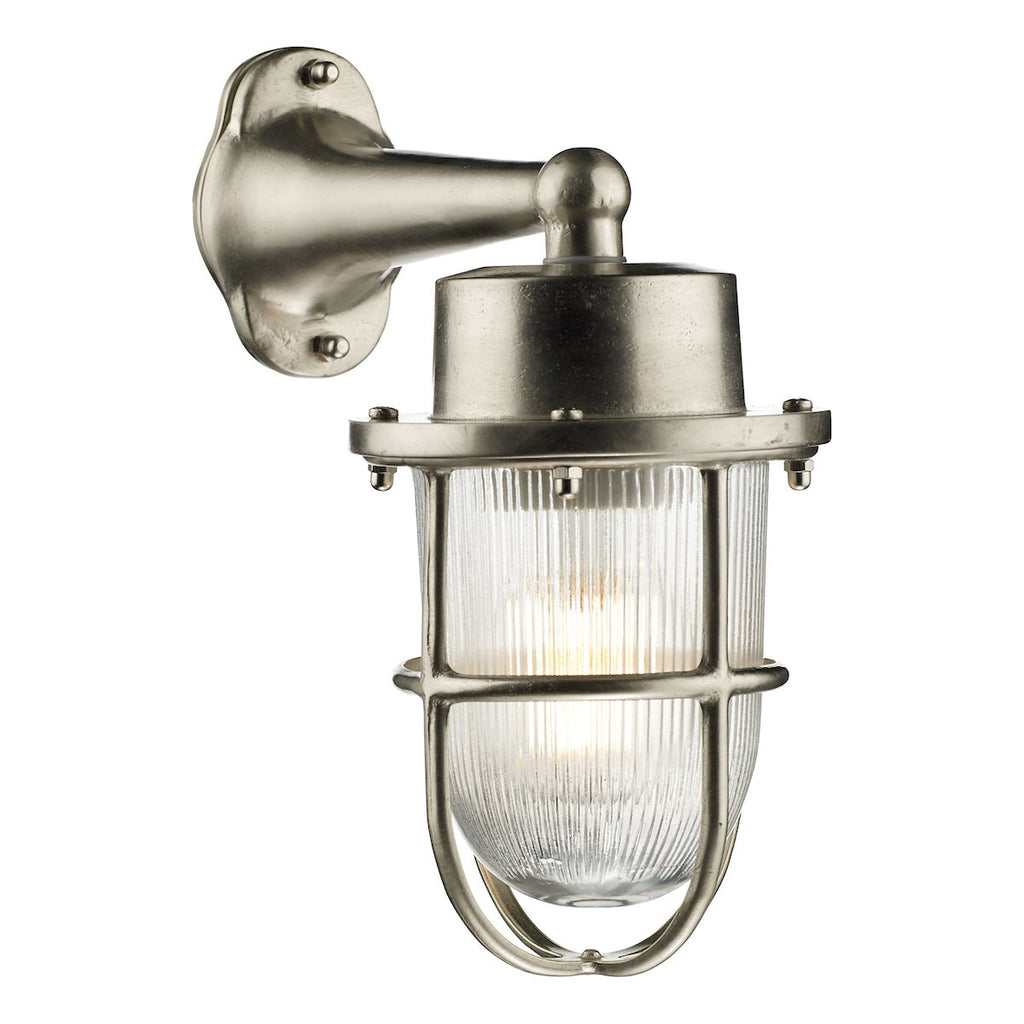 Harbour 1 Light Down Wall Light Nickel IP64 by David Hunt Lighting