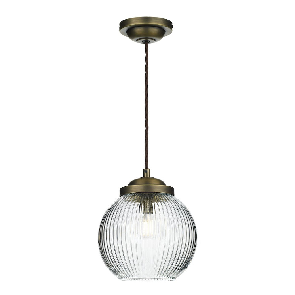 HENLEY Single pendant in Antique brass by David Hunt Lighting