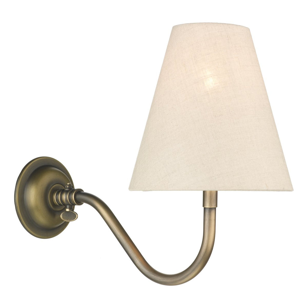 Hicks Single Wall Bracket Antique Brass by David Hunt Lighting