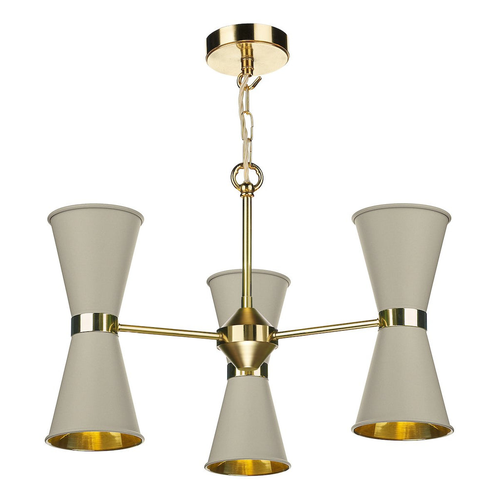 Hyde 6 Light Polished Brass Pendant comes with Pebble metal shade by David Hunt Lighting