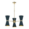 Hyde 6lt Pendant Polished Brass Black by David Hunt Lighting