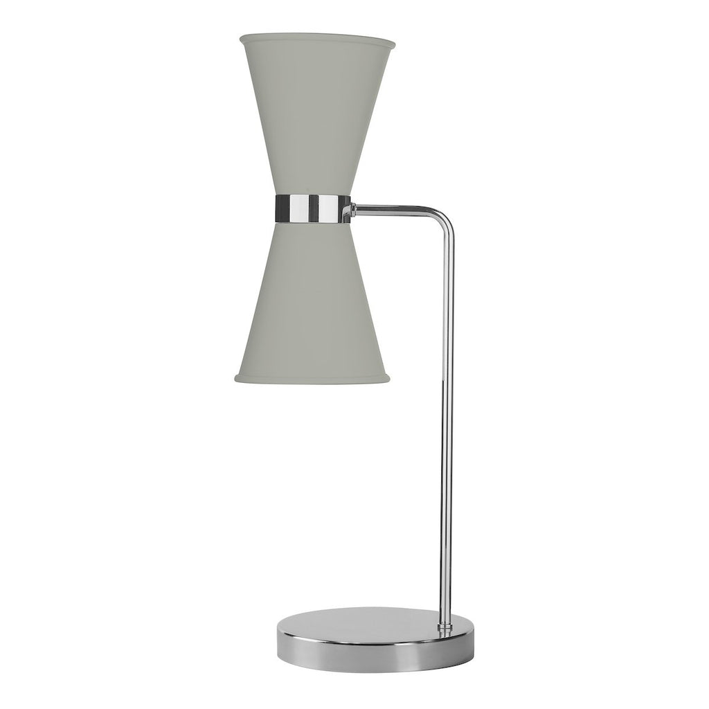 Hyde 2Lt Table Lamp Polished Chrome with Powder Grey metal shade by David Hunt Lighting