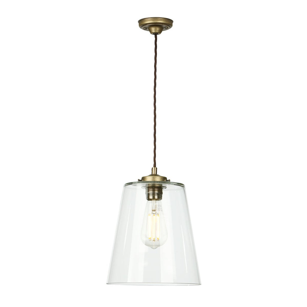 Isbley Single pendant in Aged Brass by David Hunt Lighting