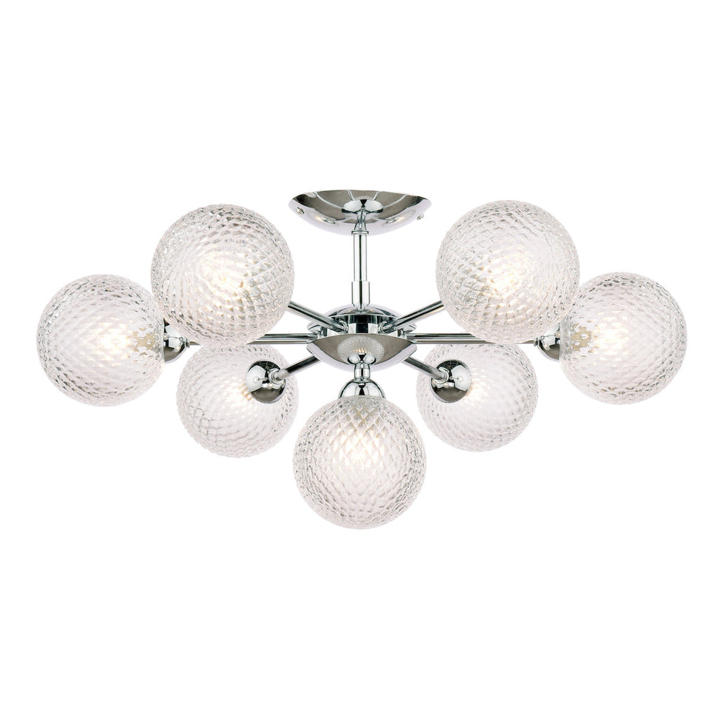 Atherton 7lt Semi Flush Polished Chrome Glass by Laura Ashley