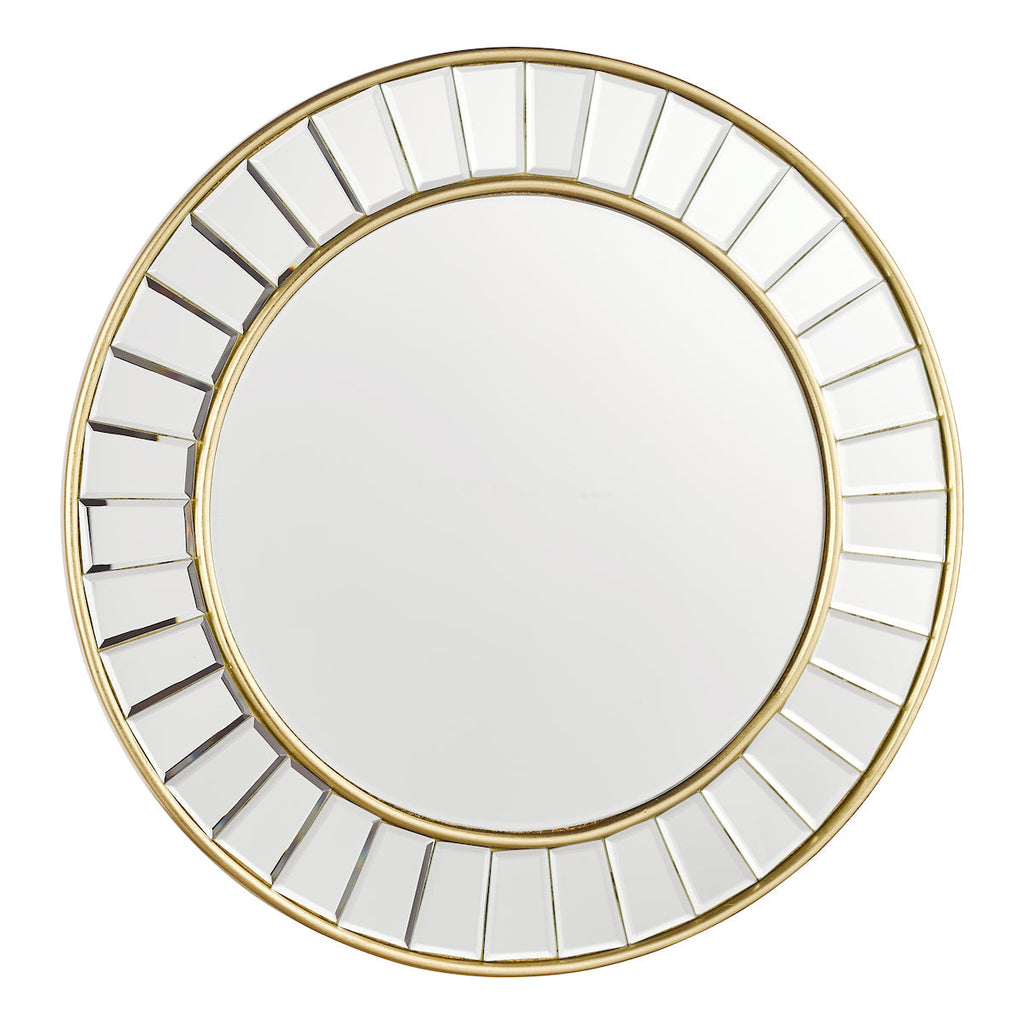 Small Clemence Round Mirror Gold Leaf  by Laura Ashley