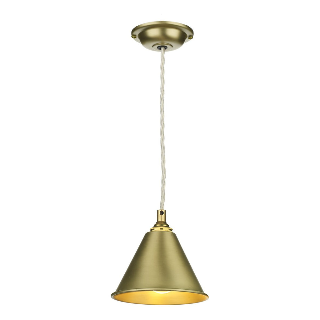 LONDON Single pendant in butter brass by David Hunt Lighting