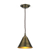 LONDON Single pendant in antique brass by David Hunt Lighting