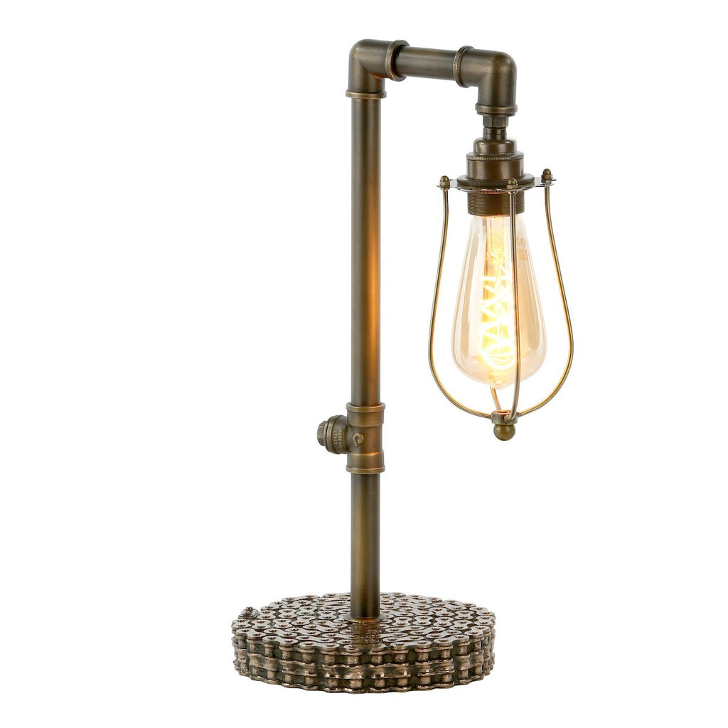 LOXLEY table lamp in bronze with cage by David Hunt Lighting