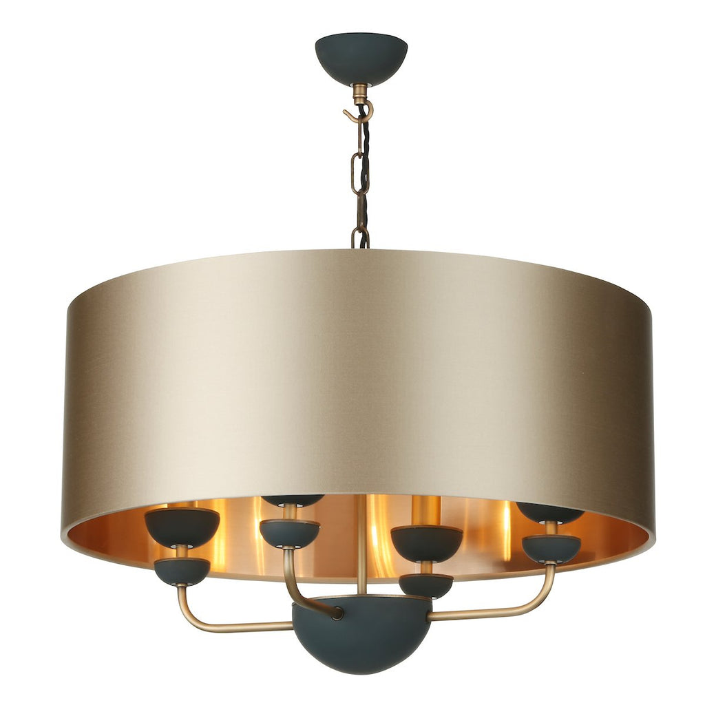 Lunar 4 Light Shaded Pendant complete with Bespoke Shade by David Hunt Lighting