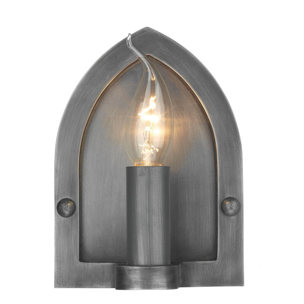 Lindisfarne Wall Light Antique Pewter by David Hunt Lighting